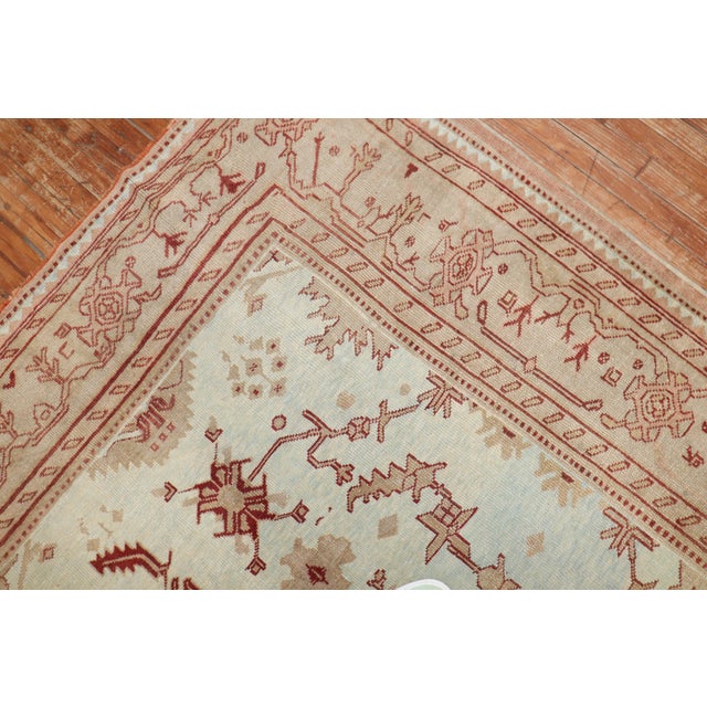 Oversize Antique Zabihi Collection Turkish Oushak Light Blue Decorative Rug - 3'7" x 18'5" For Sale - Image 10 of 12