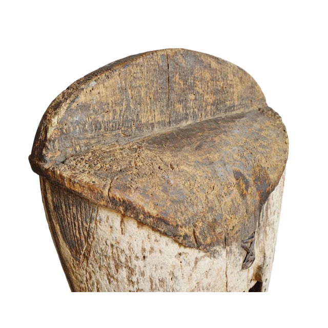 Large Old Rare Double Fang Mask on Stand For Sale - Image 9 of 13