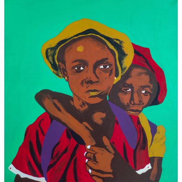 Emmanuel Akolo, Reckon, 2022 Acrylic on canvas 36 × 36 × 1.5 in Unique work Includes a Certificate of Authenticity...