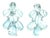 Italian Aquamarine and Diamond Chandelier Earrings in 18k White Gold, Circa 1990, Pair For Sale