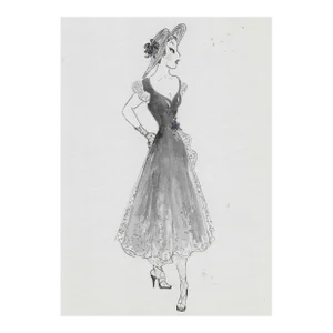 1950s Midcentury Painting of a Lady