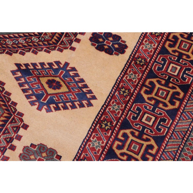 Shabby Chic Rustic Shirwan Gold/Blue Wool Rug - 4'6''x6'5'' For Sale - Image 3 of 10