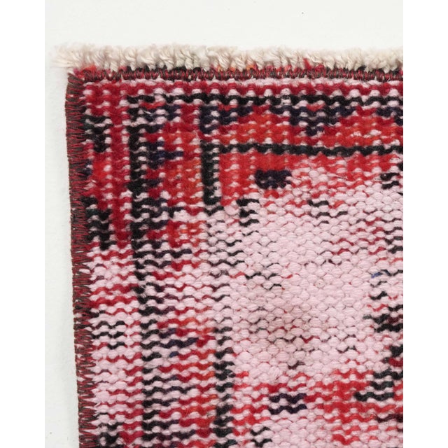 Textile 1970s Vintage Turkish Oushak Handmade Wool Cotton Red Area Rug For Sale - Image 7 of 11