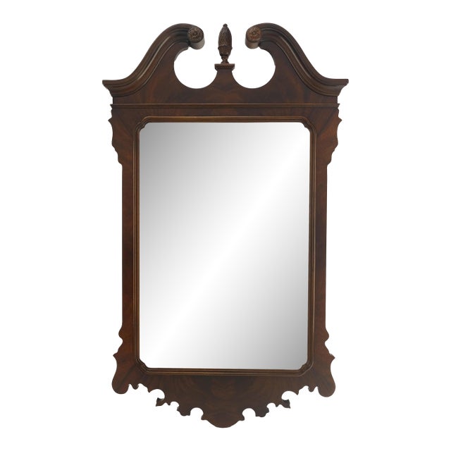 Fine Flame Mahogany Chippendale Style Wall Mirror by Drexel MINT For Sale