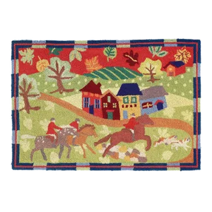 Late 18th Century American Antique Hooked Rug