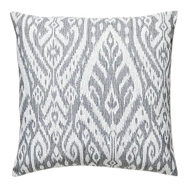 The House of Scalamandré Borneo Ikat Outdoor Pillow, Smoke For Sale