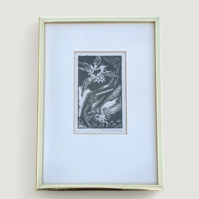 Vintage Early 20th Century 1920's Woodcut Print Entire Piece measures 7.25" x 10.25" Actual Woodcut measures 3" x 5"...