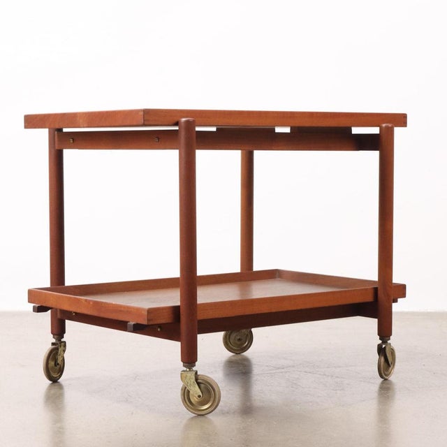 Brown Vintage Kitchen Cart in Teak, 1960s For Sale - Image 8 of 9