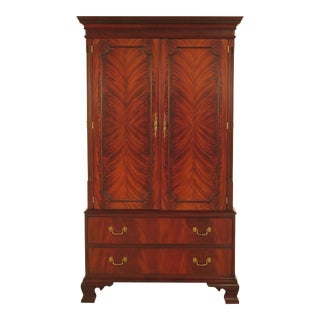 Henkel Harris Flame Mahogany Chippendale TV Armoire For Sale