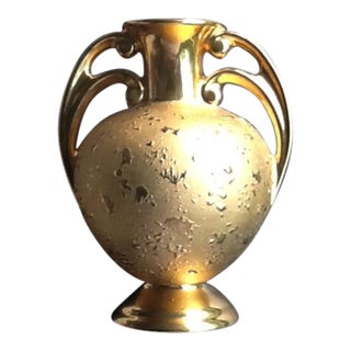 22k Weeping Gold Glazed Ceramic Amphora Vase For Sale