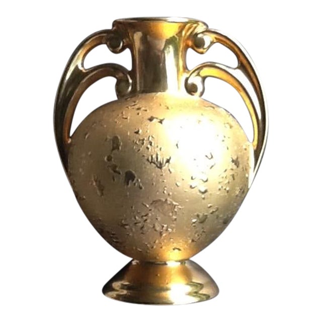 22k Weeping Gold Glazed Ceramic Amphora Vase For Sale