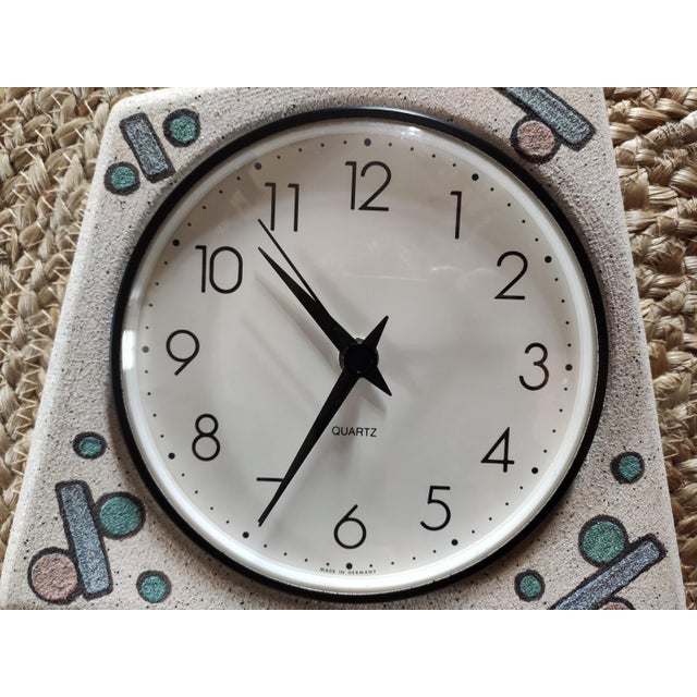 Vintage Junghans Wall Clock, Colorful Quartz Clock, Germany, Kitchen Clock, Retro, Collector's Item, Rare, 1970s 23 x 22 x...