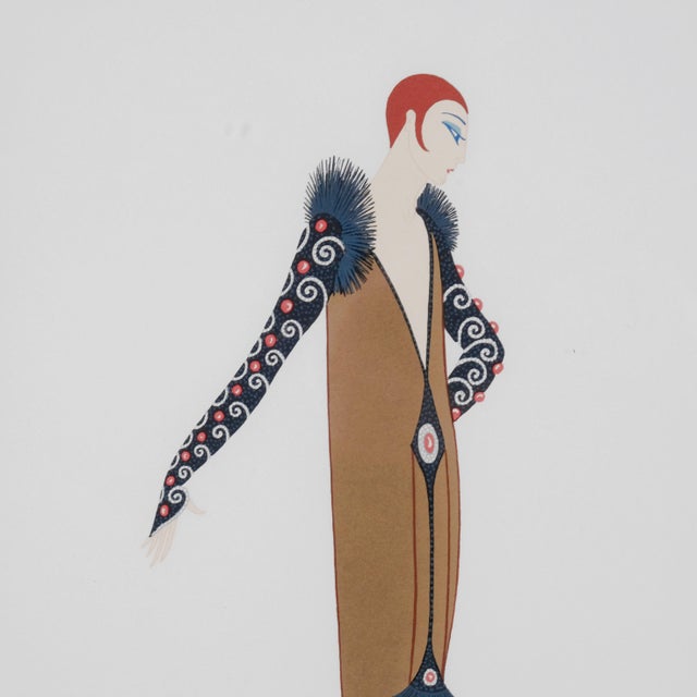 Brown Erte "Manhattan Mary Ii" Artist Hand Signed & Numbered Limited Edition 223/300 Framed & Matted Serigraph Excellent Print in Very Good + Frame For Sale - Image 8 of 11