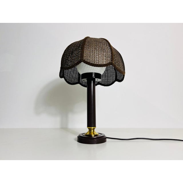Wood Mid-Century Wooden Table Lamp in the style of Temde, 1970 For Sale - Image 7 of 15