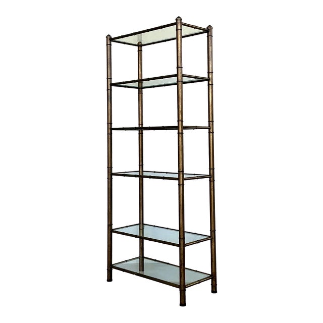 Vintage Burnished Brass Etagere For Sale