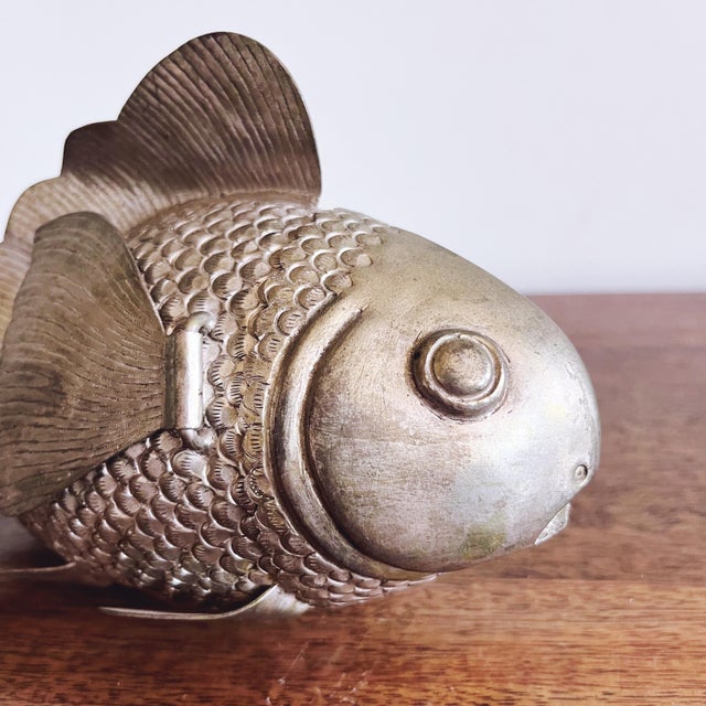 Vintage Cambodian Silver Plated Copper Articulated Fish For Sale In Austin - Image 6 of 8