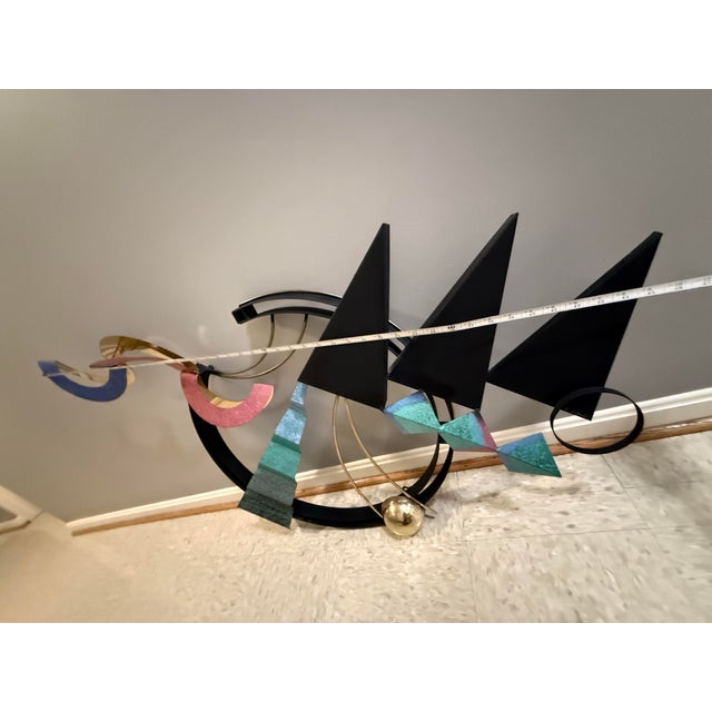 Black Vintage 1996 Large Curtis Jeré Signed and Dated Postmodern Memphis Style Mixed Media Wall Sculpture - 45" For Sale - Image 8 of 14