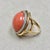 Contemporary Syna Salmon Coral Yellow Gold Ring with Diamonds For Sale - Image 3 of 10