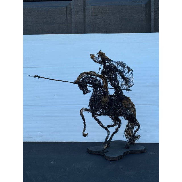 Brutalist 1960s Mid Century Brutalist Metal Wire Don Quixote Sculpture For Sale - Image 3 of 8