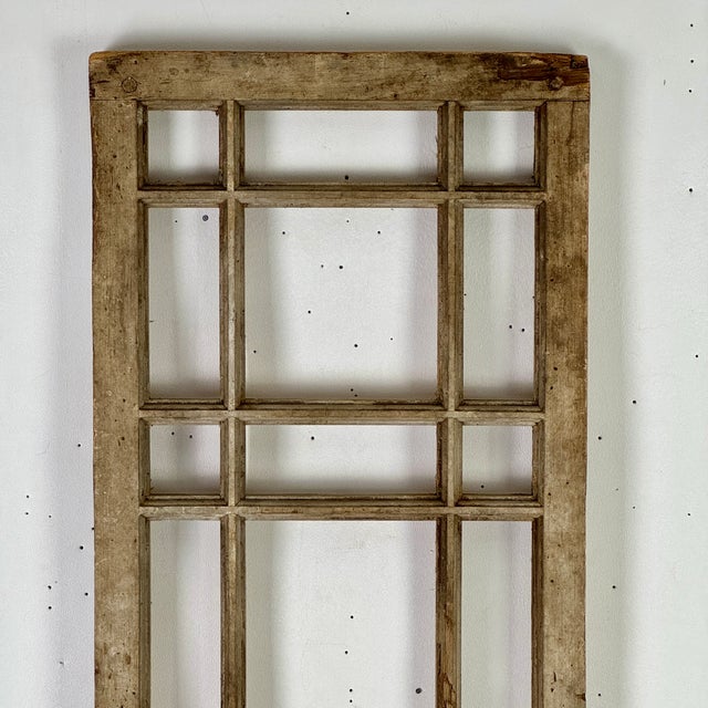 Mondrain Inspired Architecturally Salvaged Grill Style Tall Wood Window Frame For Sale In New York - Image 6 of 13