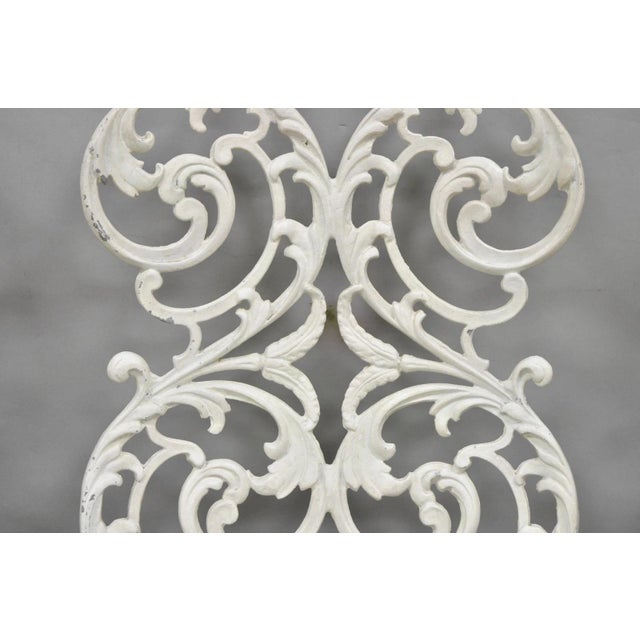 Vintage Art Nouveau Style Trojan Scrolling Cast Aluminum Dining Chairs Set of 4 For Sale - Image 17 of 18