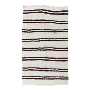 1950s Vintage Turkish Hemp Kilim Area Rug 4'7 X 8'" For Sale