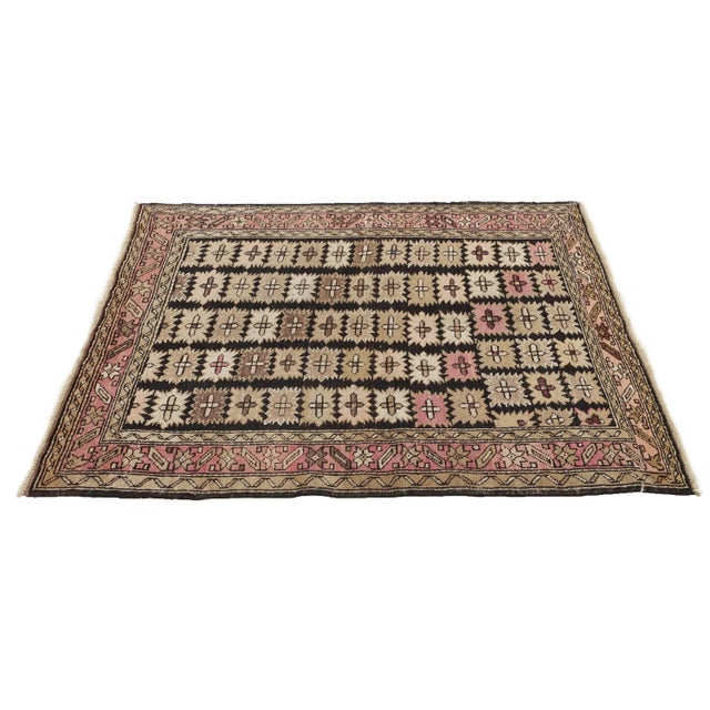 Antique Caucasian Wool Rug For Sale - Image 4 of 7