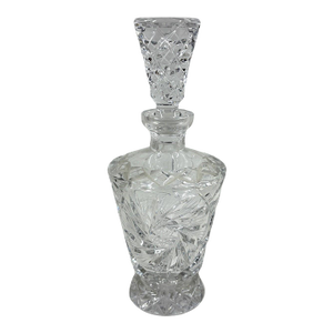 Vintage Hand-Cut Crystal Pinwheel & Starburst Decanter With Stopper