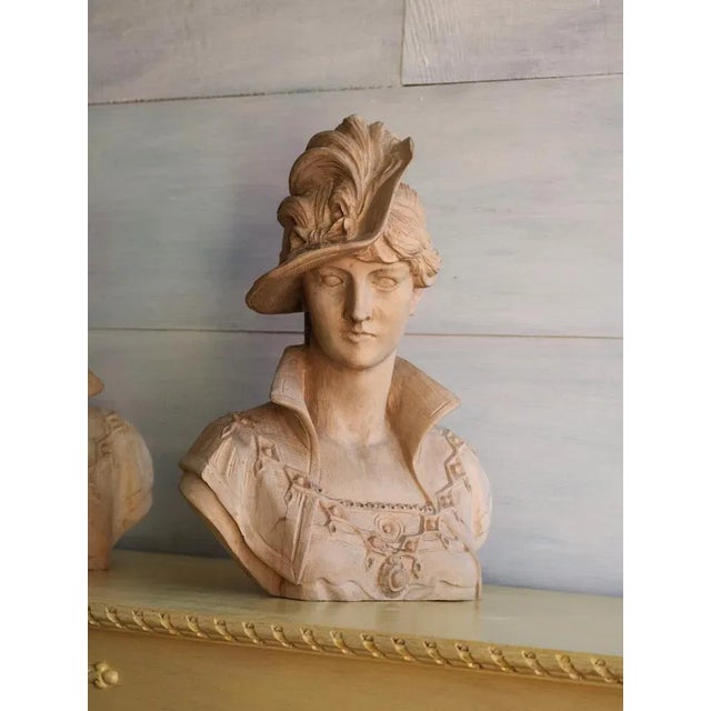 Hand Carved Female Bust in Linden Wood, 1800s For Sale - Image 3 of 8