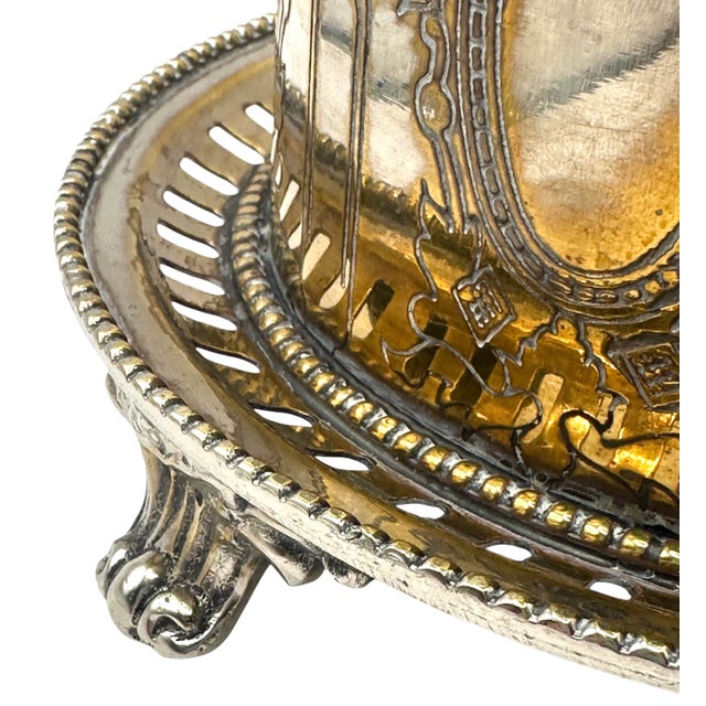 Antique Silver-Plated Footed Biscuit Barrel For Sale - Image 4 of 12