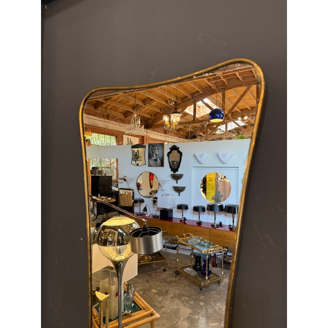 Italian Freeform Brass Wall Mirror For Sale - Image 9 of 9