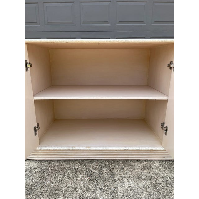 1990s Casa Bique Coastal Tessellated Stone and Rattan Look Credenza For Sale In Jacksonville, FL - Image 6 of 11