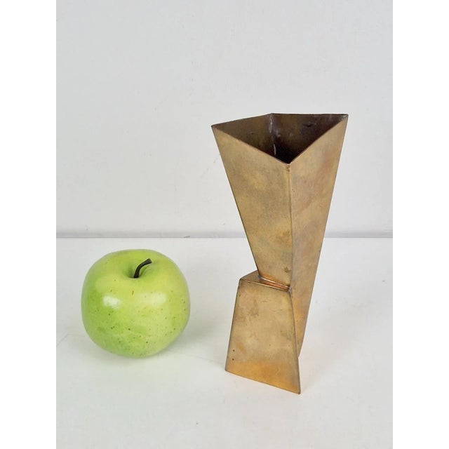 Art Deco Cubist Brass Vase from WMF, 1930s For Sale - Image 9 of 14