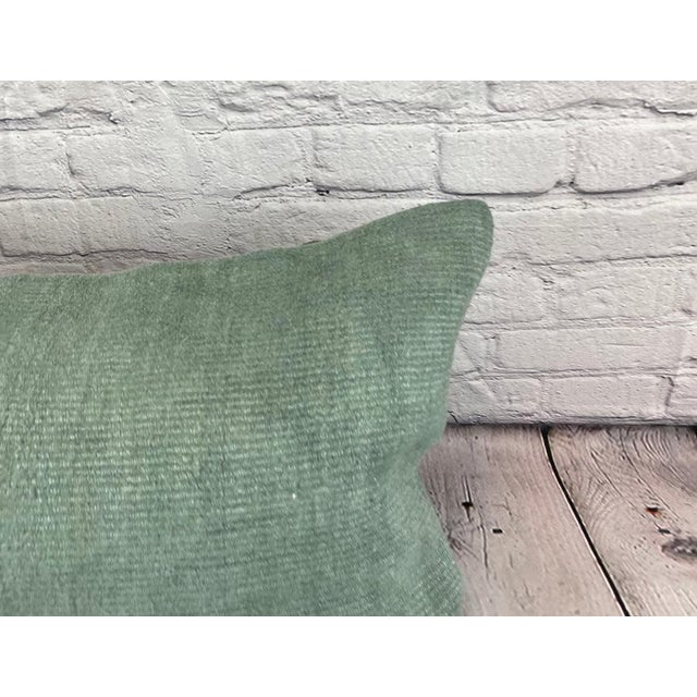 Turkish 16 x 24 Hemp Pillow Turkish Cushion Natural Spanish Green Pillow Cushion Cover For Sale - Image 3 of 4