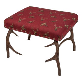 Highland Claret Antler Stool For Sale