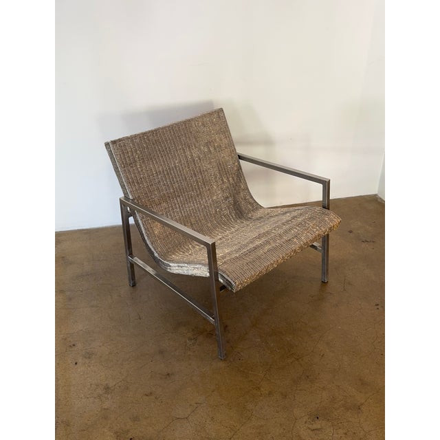Metal 1980s Sculptural Woven Steel Mesh Lounge Chairs For Sale - Image 7 of 7