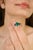 Classic Oval Cut Emerald Blue Sapphire Trinity Ring Size 5.5 in 14k White Gold For Sale In New York - Image 6 of 14