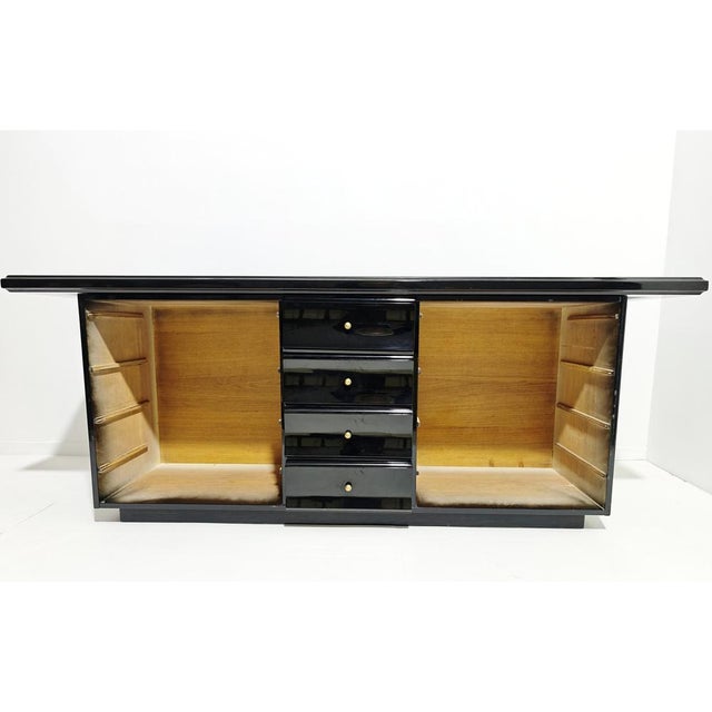 Chest of Drawers in Glossy Black Lacquered Wood, 1980s For Sale - Image 13 of 18