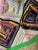 Vintage 1960’s to 1960’s handcrafted Diamonds String quilt bed top multicolor approximately 116“ W x 107” L/ king A...