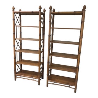 Vintage Baker Bamboo Inspired Etageres - For Sale