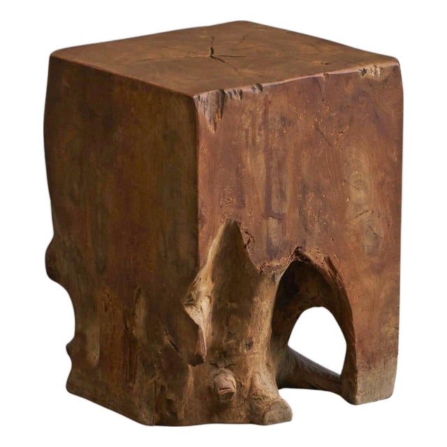 Sculptural Root Stool in Elm, 1970s For Sale
