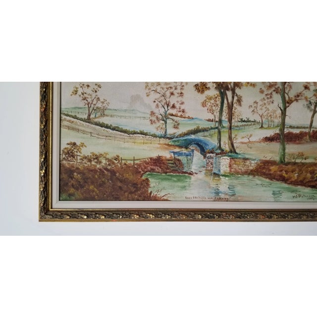 1907 "Over the Hills and Far Away" Landscape Oil Painting by H. J Petersen, Framed For Sale - Image 11 of 13