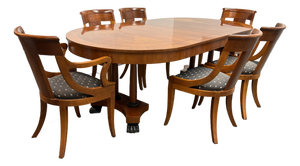 Baker Furniture Palladian Extension Dining Table + Set of Six Chairs Set, Vintage