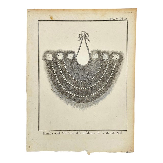 Robert Bénard Copperplate Engraving – Military Gorget of the Islanders of the South Sea (1785) For Sale