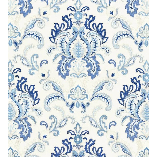 Sample - The House of Scalamandré Ava Damask Embroidery Fabric, Porcelain For Sale