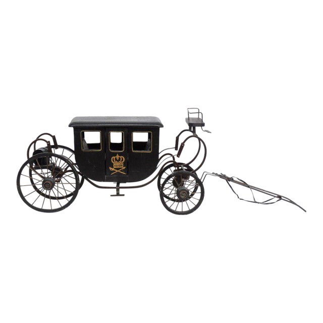 Vintage Handmade Carriage Rare Decorative Model With A Crest On