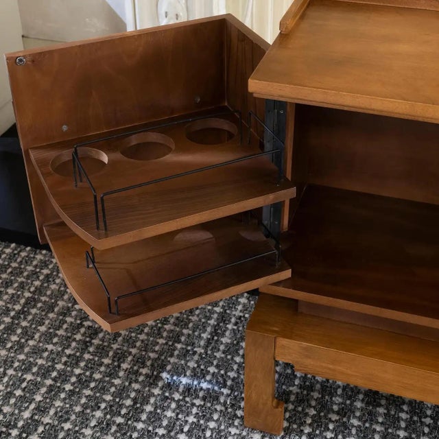 1960s Italian Walnut Low Bar Cabinet For Sale - Image 4 of 10