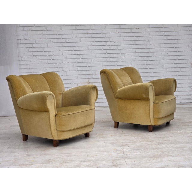 Danish Oak Relax Armchair with Velour Upholstery, 1960s For Sale - Image 11 of 18