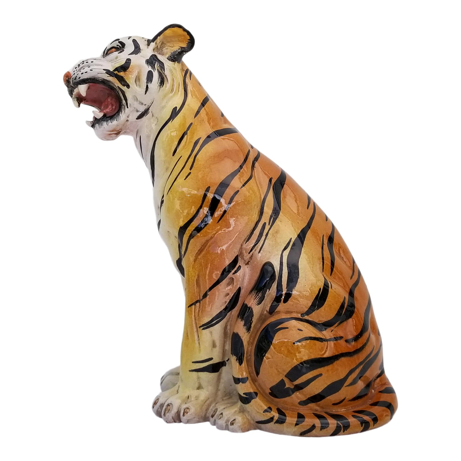1960s Vintage Italian Ceramic Tiger Figurine Chairish