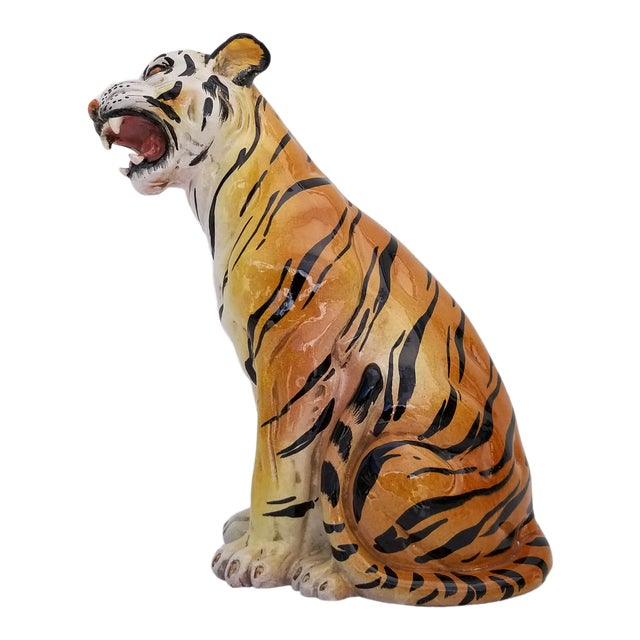 1960s Vintage Italian Ceramic Tiger Figurine Chairish